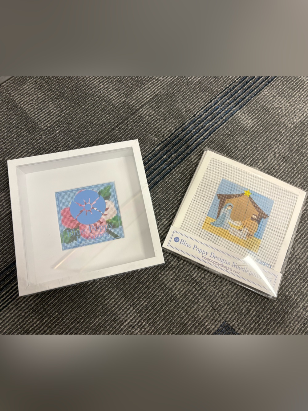 Blue Poppy Designs kitted nativity Needlepoint Art - frame included
